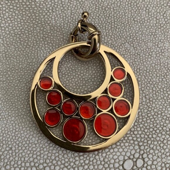 Dyrberg/Kern Idoya large red enamel and gold pendant - Picture 1 of 7
